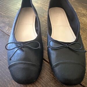Zara Black Bow Detail Flats